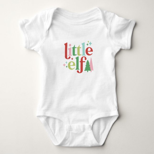 Retro Pastel Christmas | Little Elf Baby Strampler (Vorderseite)