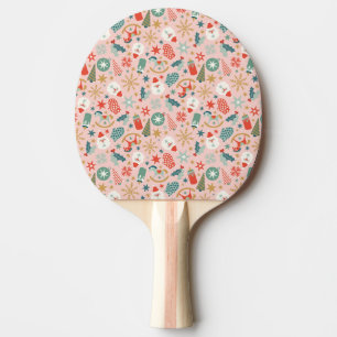 Retro Pastel Christmas Tischtennis Schläger