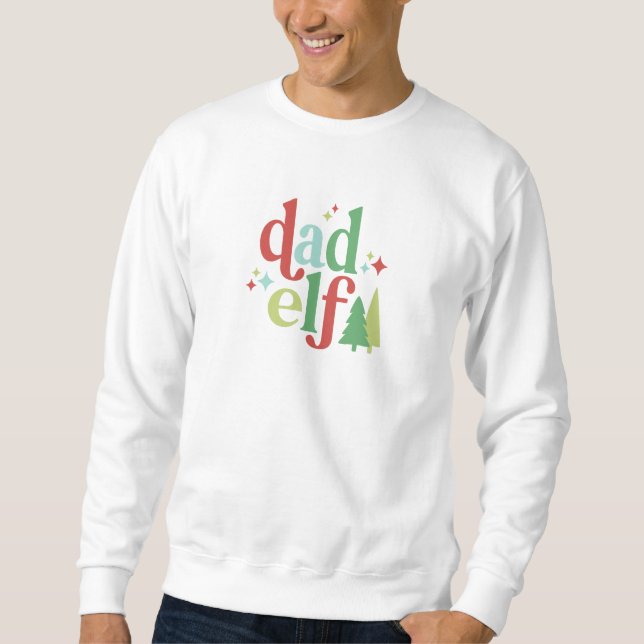 Retro Pastel Christmas | Vater Elf Sweatshirt (Vorderseite)