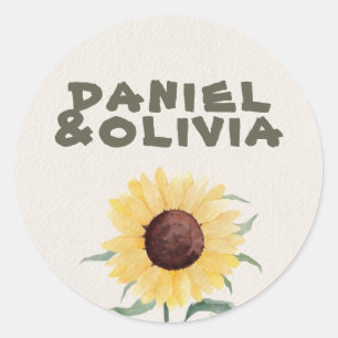 Retro Pastel Color Daisy Wedding Runder Aufkleber