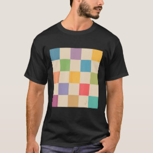 Retro Pastel farbig Checkerboard ästhetische Check T-Shirt