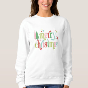 Retro Pastel Frohe Weihnachten Sweatshirt
