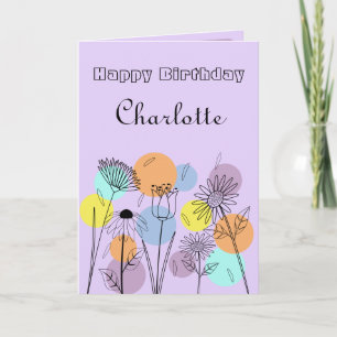 Retro Pastel Geburtstagskarte Karte