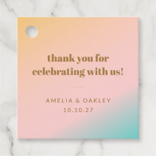 Retro Pastel Gradient Einzigartige Hochzeit dank i Geschenkanhänger