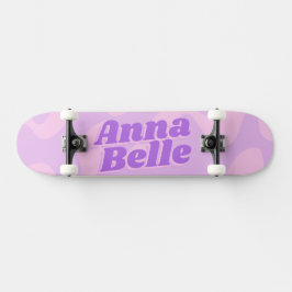 Retro Pastel Lila Groovy Moderne Typografie Skateboard