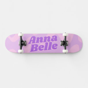 Retro Pastel Lila Groovy Moderne Typografie Skateboard