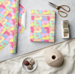 Retro Pastel Loops Geschenkpapier