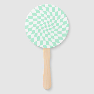 Retro Pastel Minze Grüne Karos verschraubte Karton Fächer