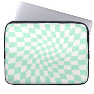Retro Pastel Minze Grüne Karos verschraubte Karton Laptopschutzhülle