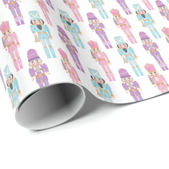 Retro Pastel Nutcracker Ballet Familienferien Geschenkpapier (Rolleneckpunkt)