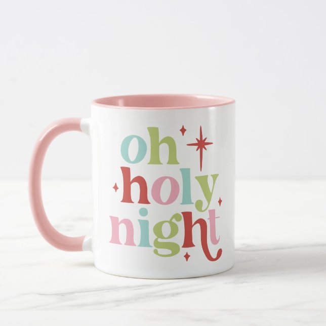 Retro Pastel Oh Holy Night Tasse (Links)