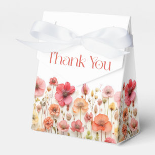 Retro Pastel Pink Boho Wildblume Brautparty Geschenkschachtel