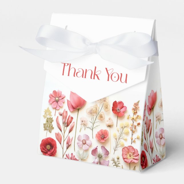 Retro Pastel Pink Boho Wildblume Brautparty Geschenkschachtel (Vorderseite)