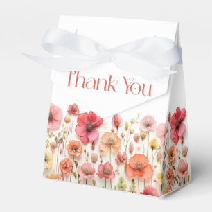 Retro Pastel Pink Boho Wildblume Wedding Geschenkschachtel