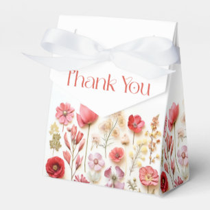 Retro Pastel Pink Boho Wildblume Wedding Geschenkschachtel