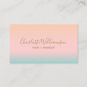 Retro Pastel Pink Gradient Chic Elegantes Monogram Visitenkarte