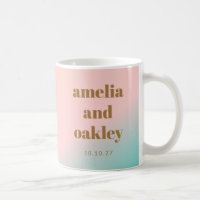 Retro Pastel Pink Gradient Einzigartige Hochzeit C