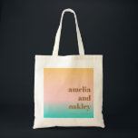 Retro Pastel Pink Gradient Einzigartige Hochzeit C Tragetasche<br><div class="desc">Retro Summer Beach Vibes Pastels Gradient einzigartige Hochzeit Custom Tote Bag</div>