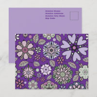 Retro Pastel Pink Lila floral Nahtloses Muster