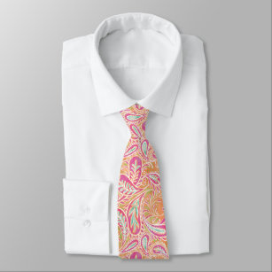 Retro Pastel Pink Paisley Pattern Krawatte