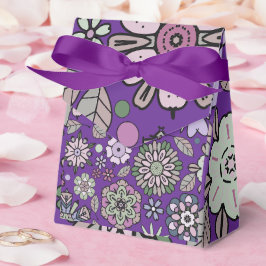 Retro Pastel Pink Purple Floral Seamless Pattern Geschenkschachtel