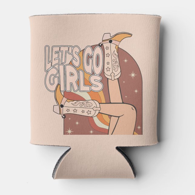 Retro Pastel Pink Rodeo Bachelorette Dosenkühler (Vorderseite)