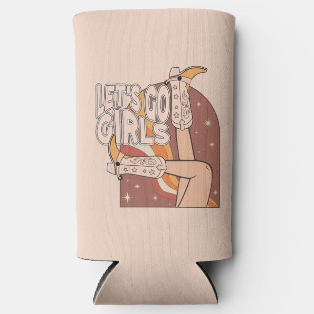 Retro Pastel Pink Rodeo Bachelorette Selters Dosenkühler (Vorderseite)