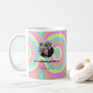 Retro Pastel Rainbow Foto-Vorlage bester Freund Kaffeetasse