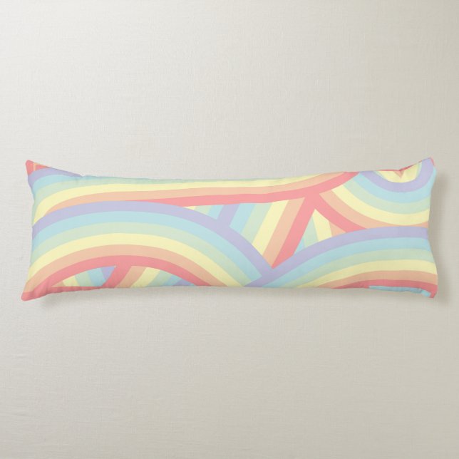 Retro Pastel Rainbow Stripes Pattern Seitenschläferkissen (Vorderseite)