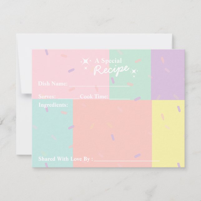Retro Pastel Rezeptkarte RSVP Karte (Vorderseite)