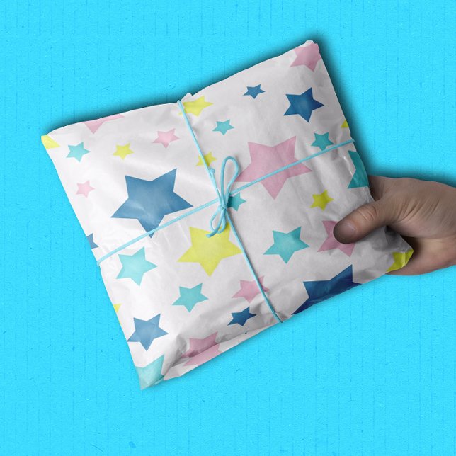 Retro Pastel Stars für Baby Seidenpapier (Von Creator hochgeladen)