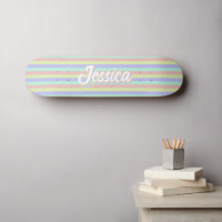 Retro Pastel Streifen Personalisierter Name