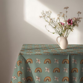Retro Pastel Tablecloth 70s Groovy Earthy Vibes Tischdecke