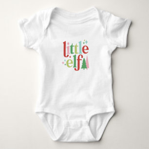 Retro Pastel Weihnachten   Kleiner Elf Baby Strampler
