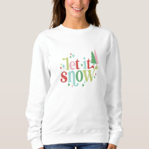 Retro Pastel Weihnachten Lass es schneien Sweatshirt