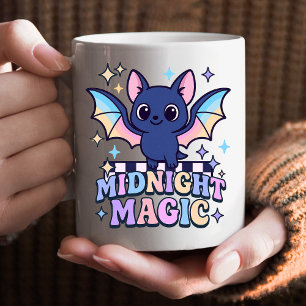 Retro Pastelcore Niedliches Halloween-Bat & Checke Kaffeetasse