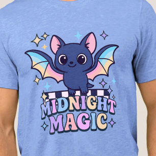 Retro Pastelcore Niedliches Halloween-Bat & Checke Tri-Blend Shirt