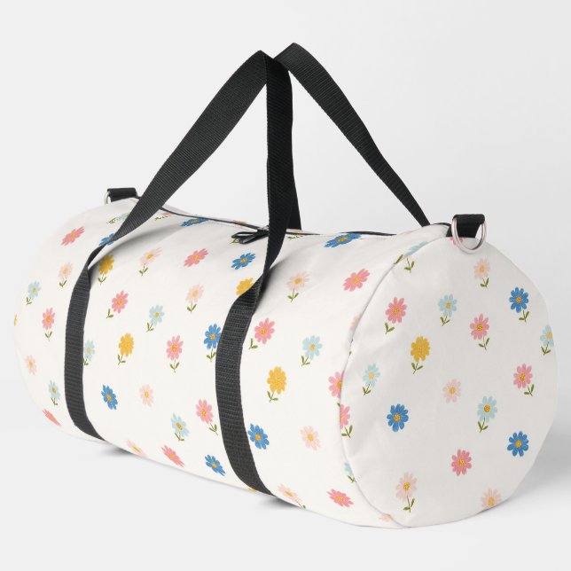 Retro-Pastell-Blumen-Baby Duffle Bag (Linke Ecke)