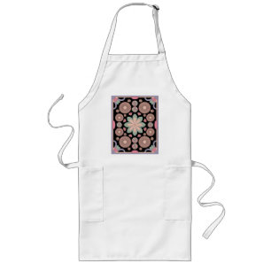 Retro-Pastell-Blumen-Mandala-Symmetrie Lange Schürze