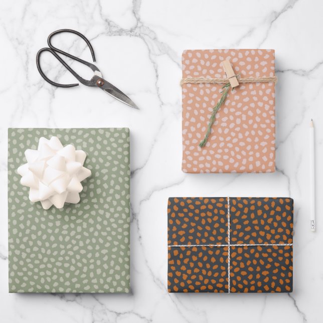 Retro-Pastell-Boho-Geschenkpapier für Weihnachten Geschenkpapier Set (Vorderseite)