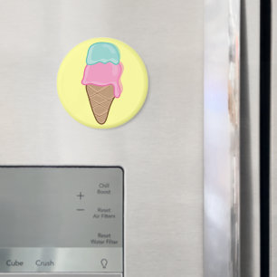 Retro Pastell Erdbeere Minze Sommer Eistüte Magnet