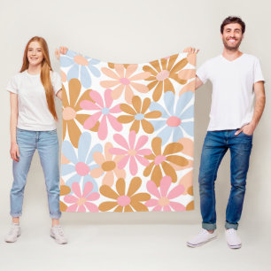 Retro-Pastell-Groovy-Daisy-Blumenmuster Fleecedecke