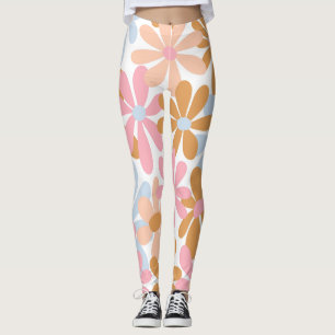 Retro-Pastell-Groovy-Daisy-Blumenmuster Leggings