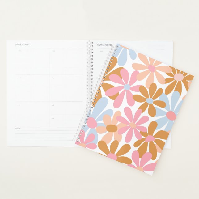 Retro-Pastell-Groovy-Daisy-Blumenmuster Planer (Anzeige)