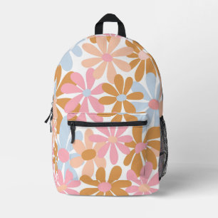 Retro-Pastell-Groovy-Gänseblümchen-Blumenmuster Bedruckter Rucksack