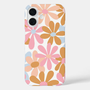 Retro-Pastell-Groovy-Gänseblümchen-Blumenmuster iPhone 16 Hülle