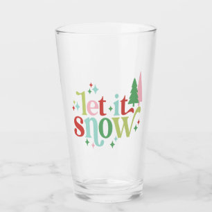 Retro Pastell Schnee lassen Glas