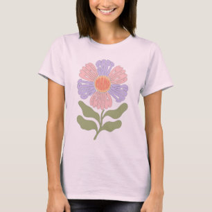 Retro-Pastell "Soft Mama" Groovy-Blumentypografie T-Shirt