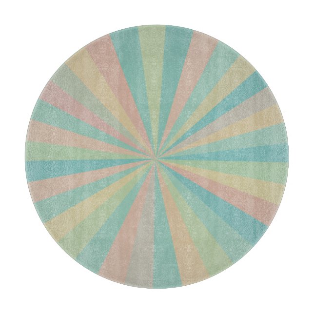 Retro-Pastell-Starburst-Runde Schneidbrett Schneidebrett (Vorderseite)