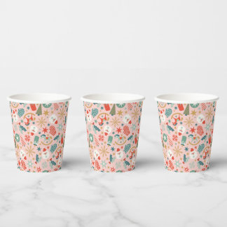 Retro-Pastell-Weihnachten Pappbecher